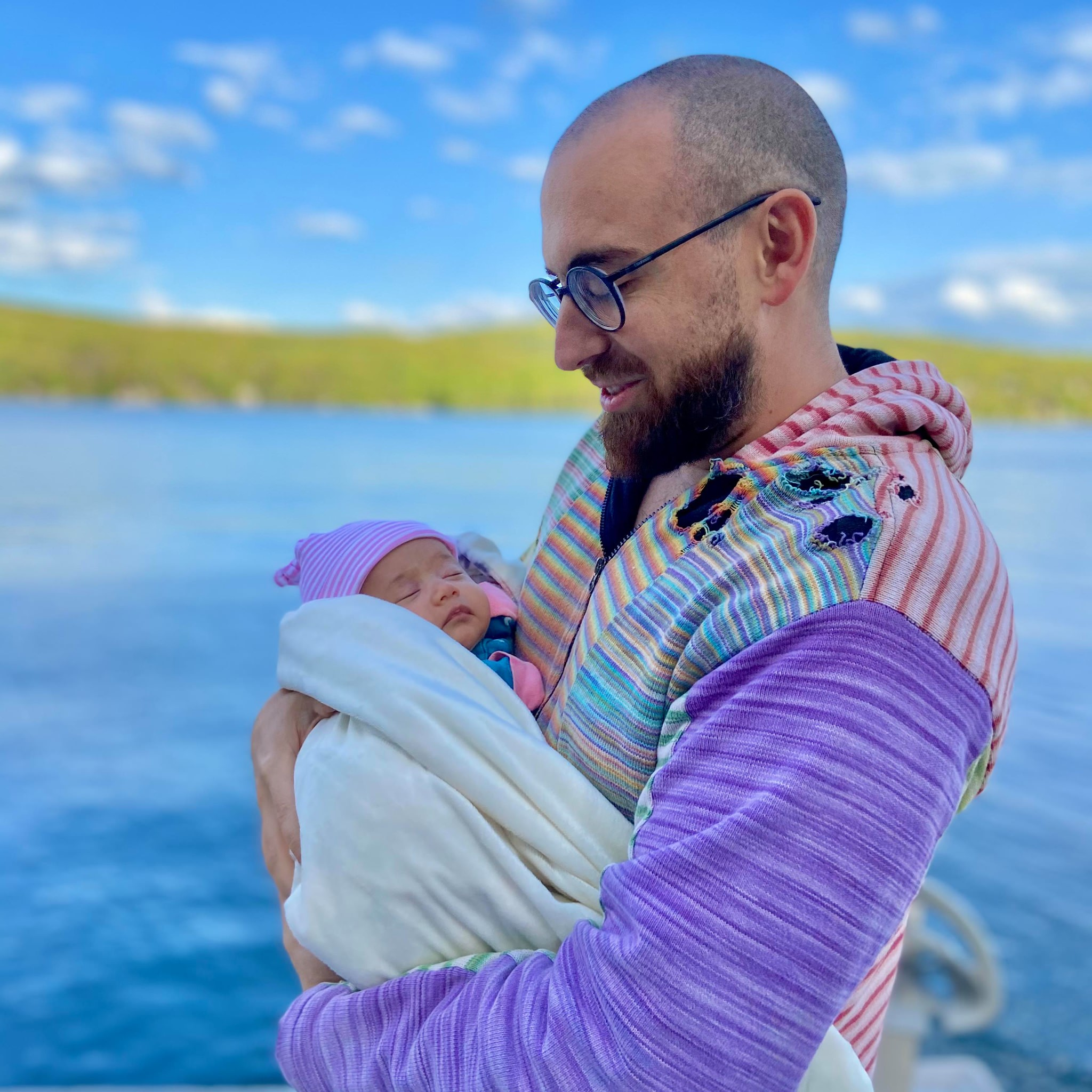 Kevin Ellerton with his baby